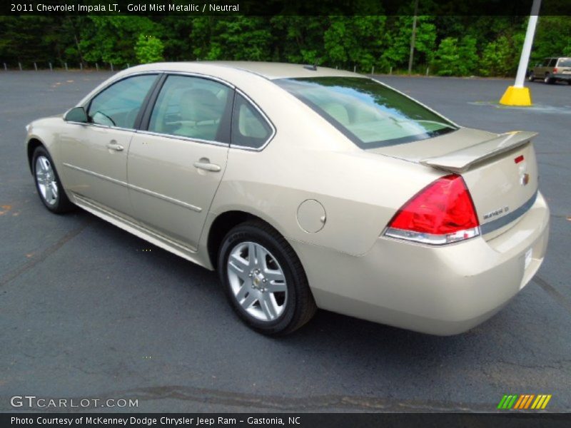 Gold Mist Metallic / Neutral 2011 Chevrolet Impala LT
