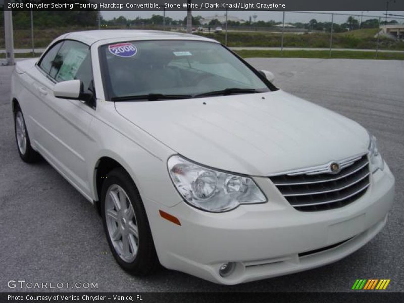 Stone White / Dark Khaki/Light Graystone 2008 Chrysler Sebring Touring Hardtop Convertible