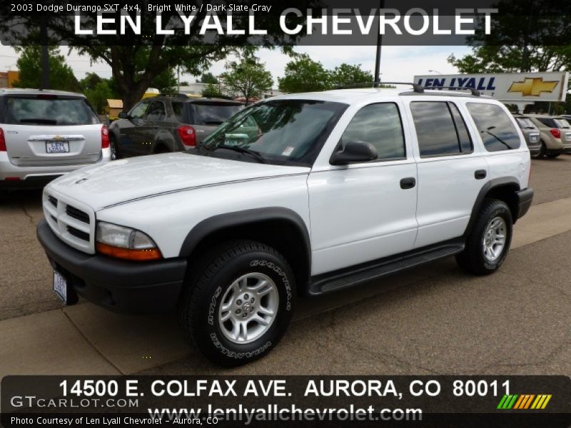 Bright White / Dark Slate Gray 2003 Dodge Durango SXT 4x4
