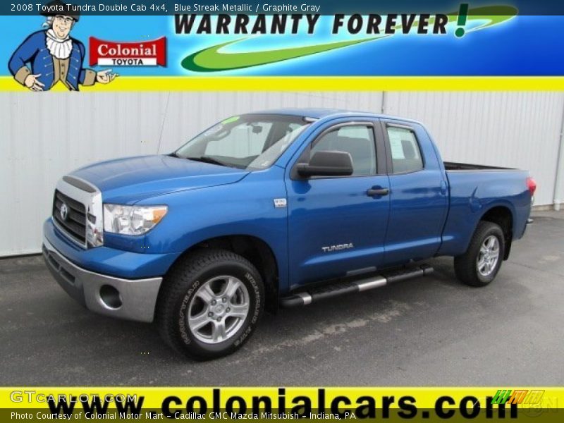 Blue Streak Metallic / Graphite Gray 2008 Toyota Tundra Double Cab 4x4