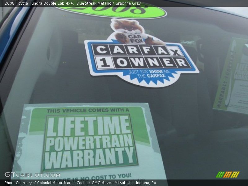 Blue Streak Metallic / Graphite Gray 2008 Toyota Tundra Double Cab 4x4