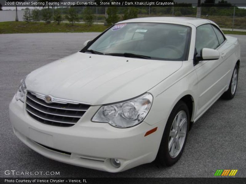 Stone White / Dark Khaki/Light Graystone 2008 Chrysler Sebring Touring Hardtop Convertible
