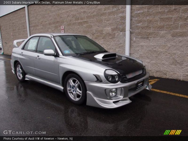 Platinum Silver Metallic / Grey/Blue 2003 Subaru Impreza WRX Sedan