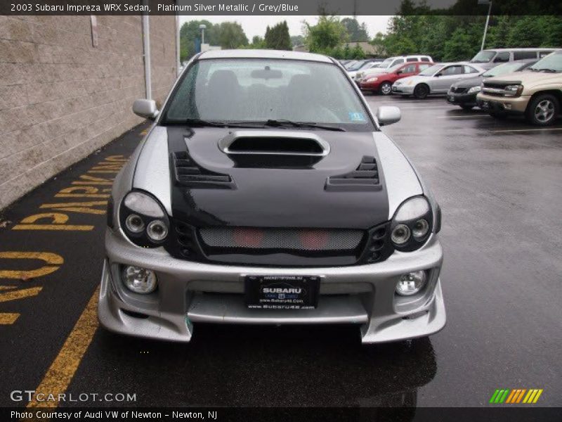 Platinum Silver Metallic / Grey/Blue 2003 Subaru Impreza WRX Sedan