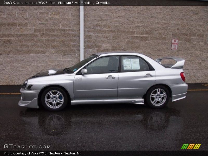 Platinum Silver Metallic / Grey/Blue 2003 Subaru Impreza WRX Sedan