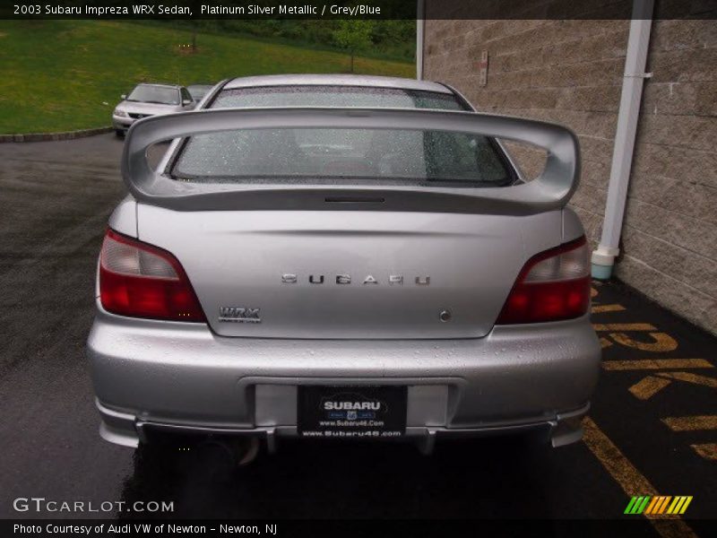 Platinum Silver Metallic / Grey/Blue 2003 Subaru Impreza WRX Sedan