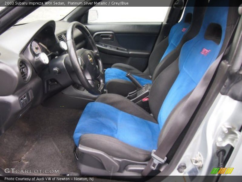 Platinum Silver Metallic / Grey/Blue 2003 Subaru Impreza WRX Sedan