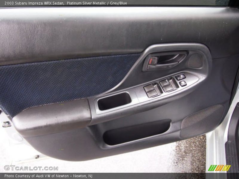 Platinum Silver Metallic / Grey/Blue 2003 Subaru Impreza WRX Sedan