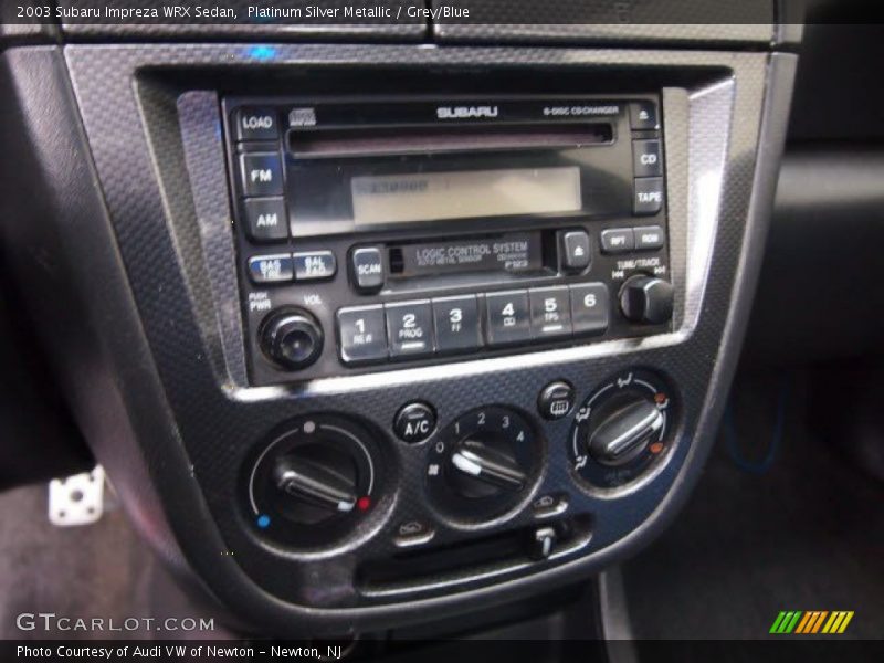 Platinum Silver Metallic / Grey/Blue 2003 Subaru Impreza WRX Sedan