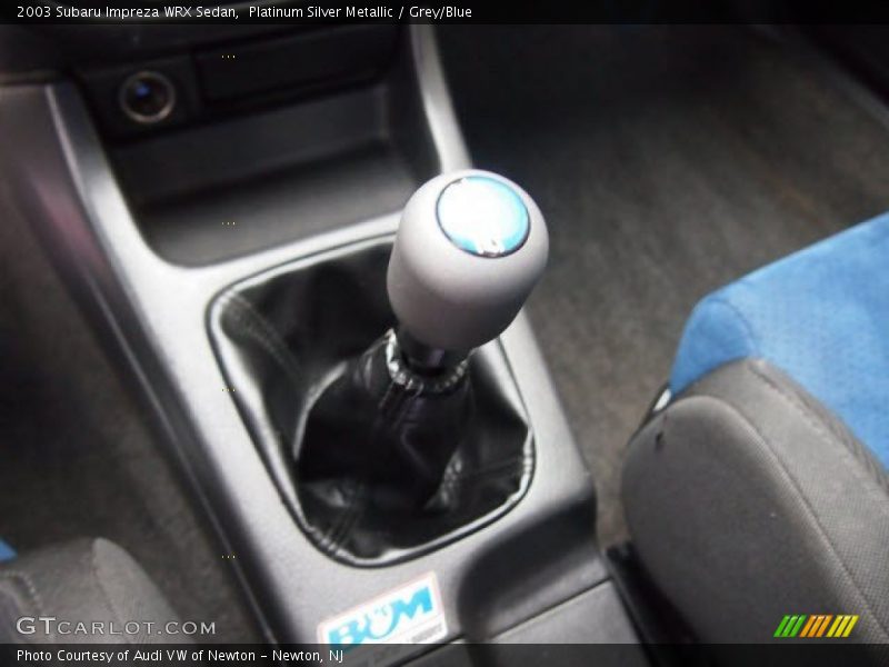 Platinum Silver Metallic / Grey/Blue 2003 Subaru Impreza WRX Sedan