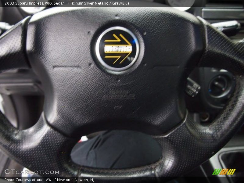 Platinum Silver Metallic / Grey/Blue 2003 Subaru Impreza WRX Sedan