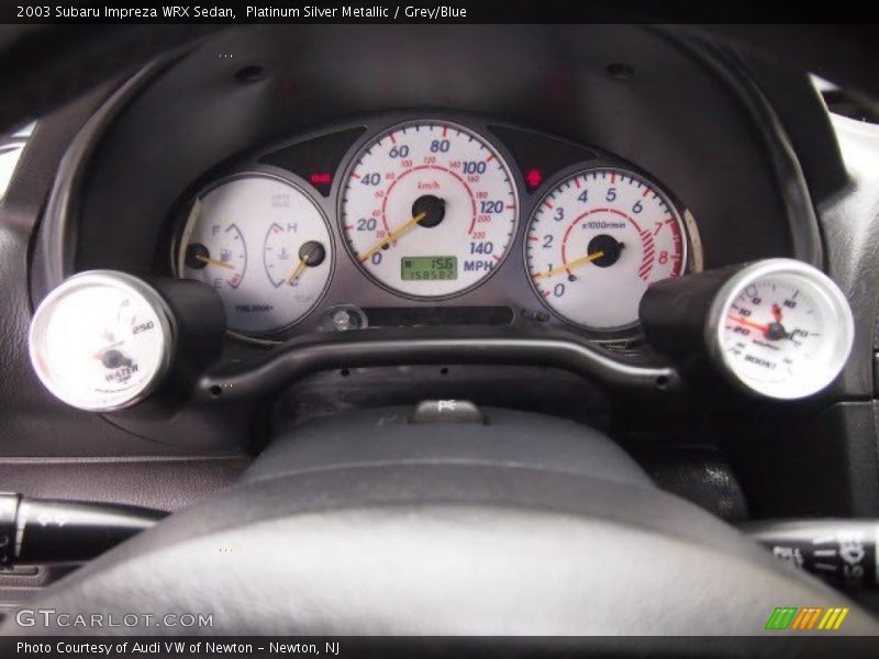 Platinum Silver Metallic / Grey/Blue 2003 Subaru Impreza WRX Sedan