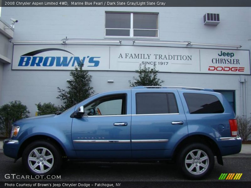 Marine Blue Pearl / Dark Slate Gray/Light Slate Gray 2008 Chrysler Aspen Limited 4WD