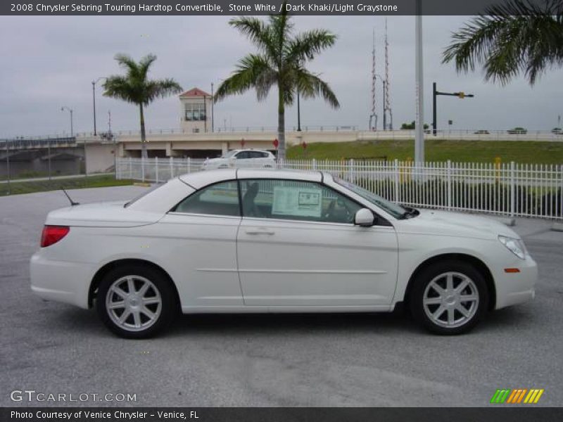 Stone White / Dark Khaki/Light Graystone 2008 Chrysler Sebring Touring Hardtop Convertible