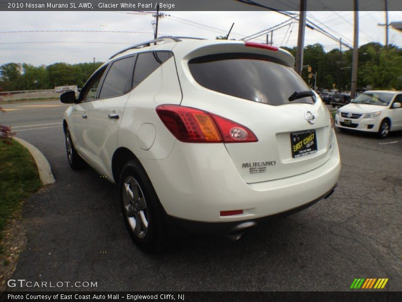 Glacier White Pearl / Beige 2010 Nissan Murano SL AWD