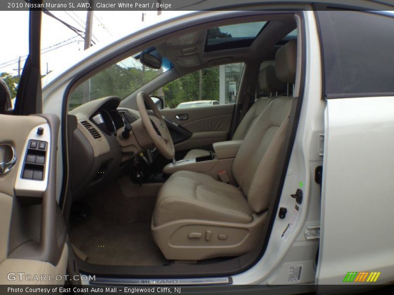 Glacier White Pearl / Beige 2010 Nissan Murano SL AWD