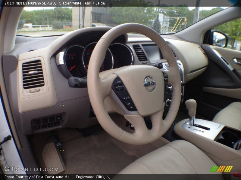 Glacier White Pearl / Beige 2010 Nissan Murano SL AWD