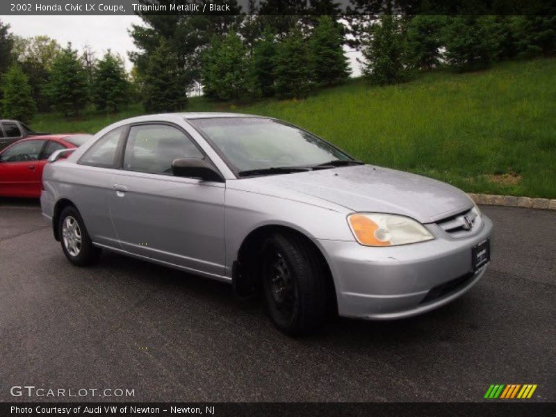 Titanium Metallic / Black 2002 Honda Civic LX Coupe