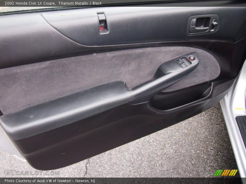 Titanium Metallic / Black 2002 Honda Civic LX Coupe