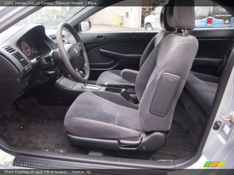 Titanium Metallic / Black 2002 Honda Civic LX Coupe