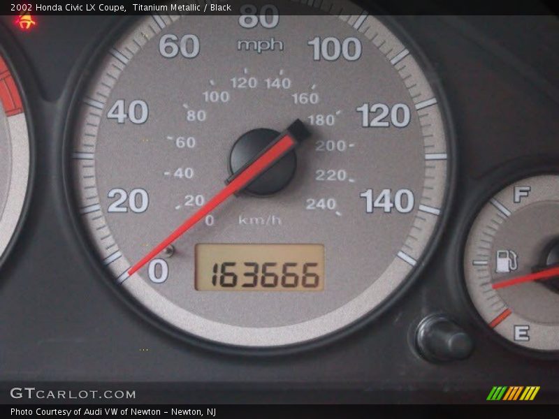 Titanium Metallic / Black 2002 Honda Civic LX Coupe