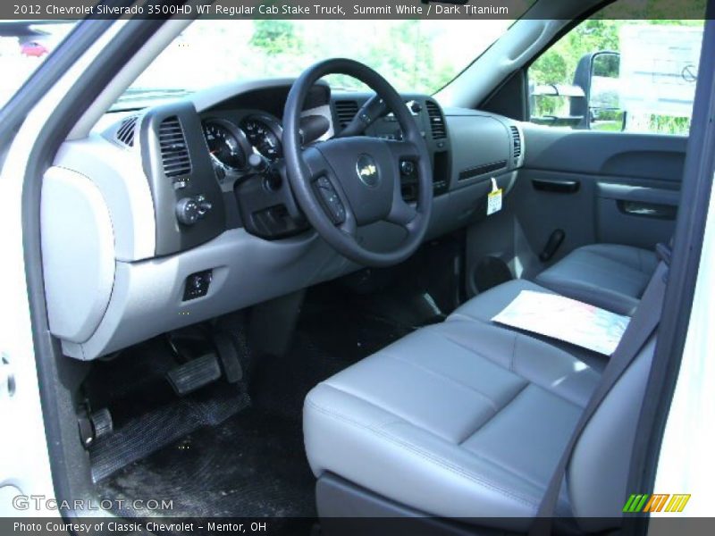 Summit White / Dark Titanium 2012 Chevrolet Silverado 3500HD WT Regular Cab Stake Truck