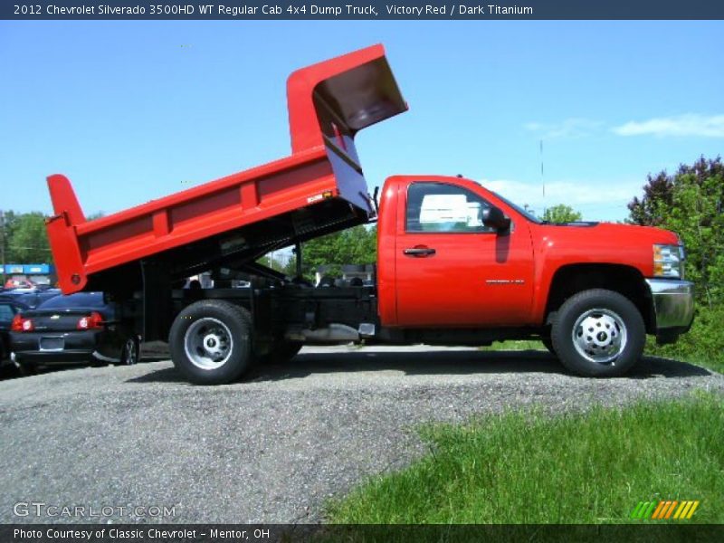 Victory Red / Dark Titanium 2012 Chevrolet Silverado 3500HD WT Regular Cab 4x4 Dump Truck