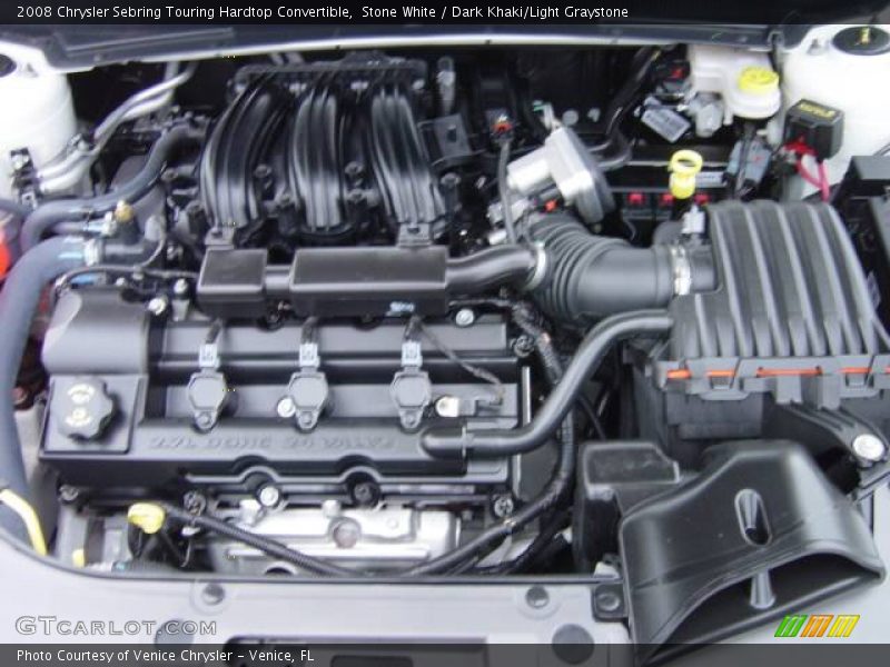 Stone White / Dark Khaki/Light Graystone 2008 Chrysler Sebring Touring Hardtop Convertible