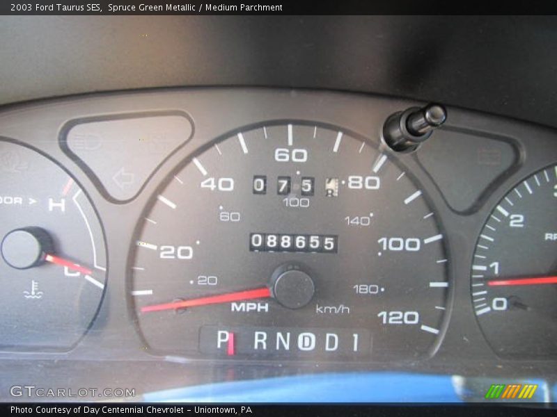 Spruce Green Metallic / Medium Parchment 2003 Ford Taurus SES