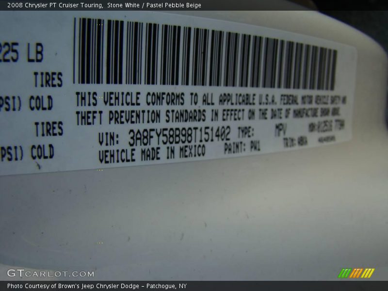 Stone White / Pastel Pebble Beige 2008 Chrysler PT Cruiser Touring