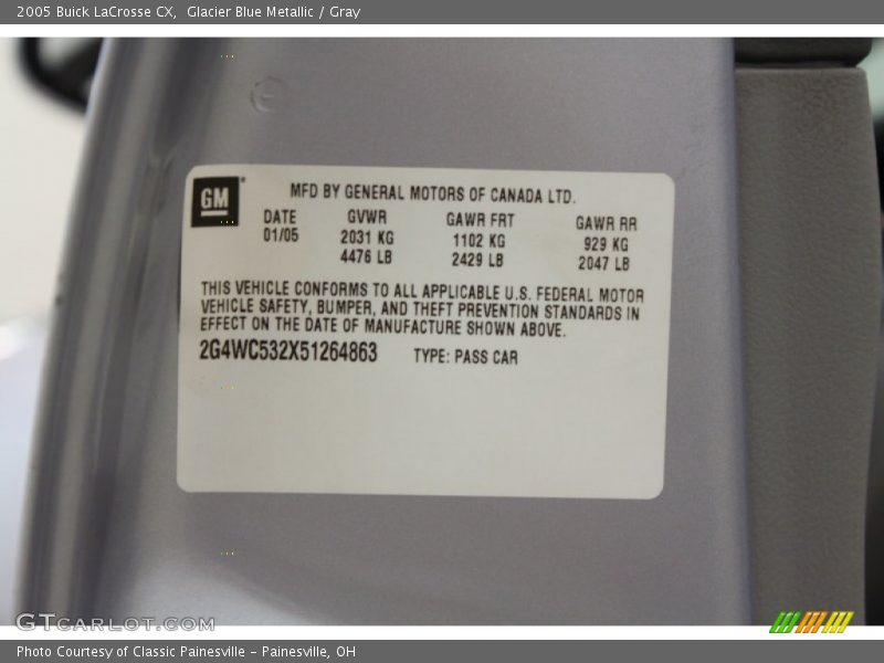 Glacier Blue Metallic / Gray 2005 Buick LaCrosse CX