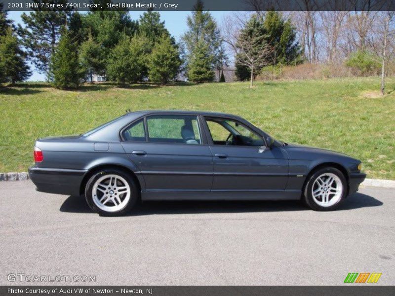 Steel Blue Metallic / Grey 2001 BMW 7 Series 740iL Sedan