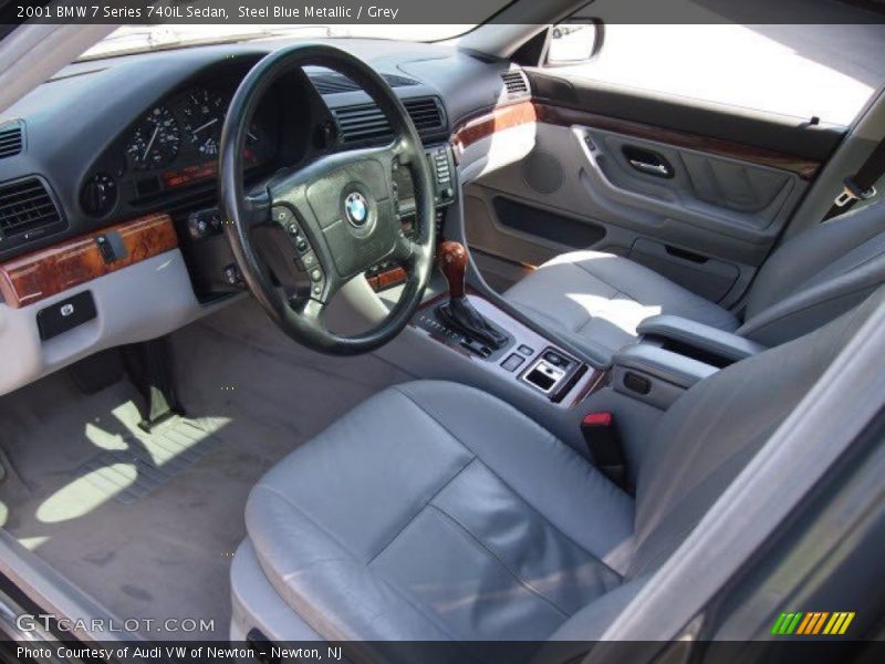 Steel Blue Metallic / Grey 2001 BMW 7 Series 740iL Sedan