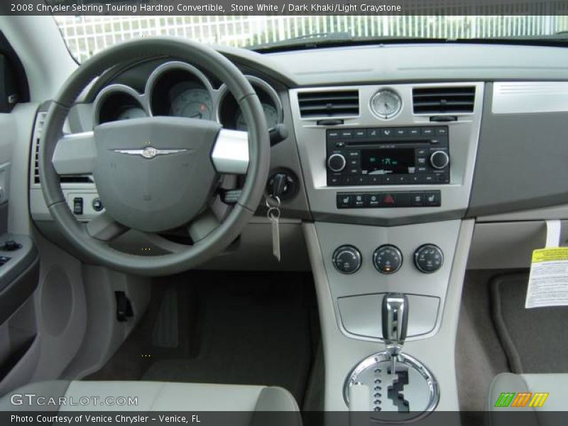 Stone White / Dark Khaki/Light Graystone 2008 Chrysler Sebring Touring Hardtop Convertible