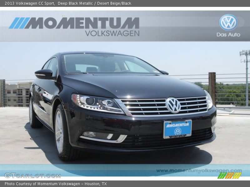 Deep Black Metallic / Desert Beige/Black 2013 Volkswagen CC Sport