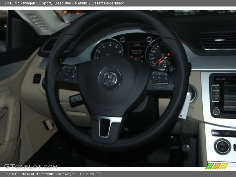 Deep Black Metallic / Desert Beige/Black 2013 Volkswagen CC Sport