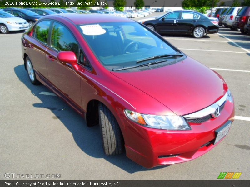 Tango Red Pearl / Black 2010 Honda Civic LX-S Sedan