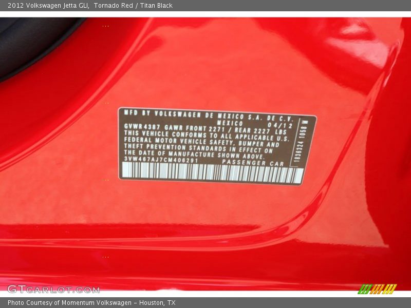 Tornado Red / Titan Black 2012 Volkswagen Jetta GLI