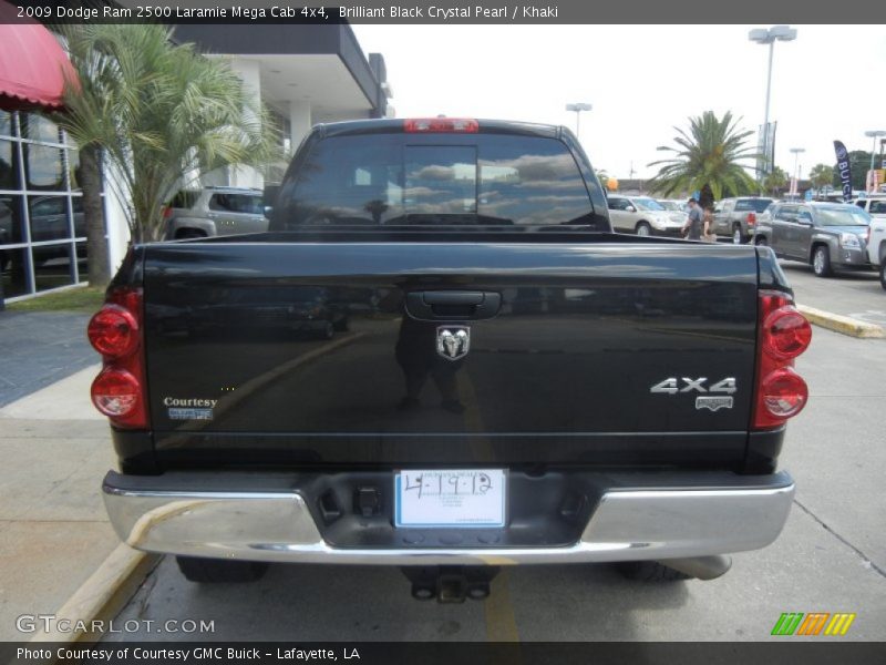 Brilliant Black Crystal Pearl / Khaki 2009 Dodge Ram 2500 Laramie Mega Cab 4x4