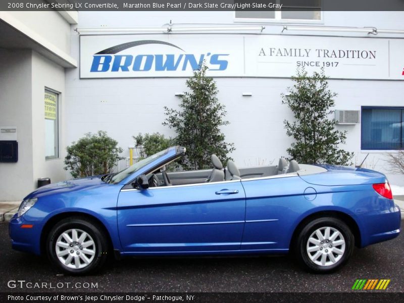 Marathon Blue Pearl / Dark Slate Gray/Light Slate Gray 2008 Chrysler Sebring LX Convertible