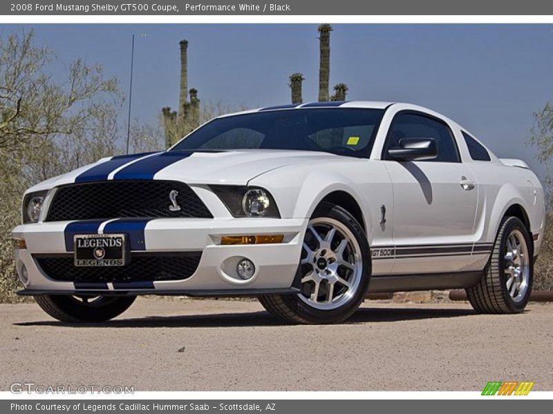 Performance White / Black 2008 Ford Mustang Shelby GT500 Coupe
