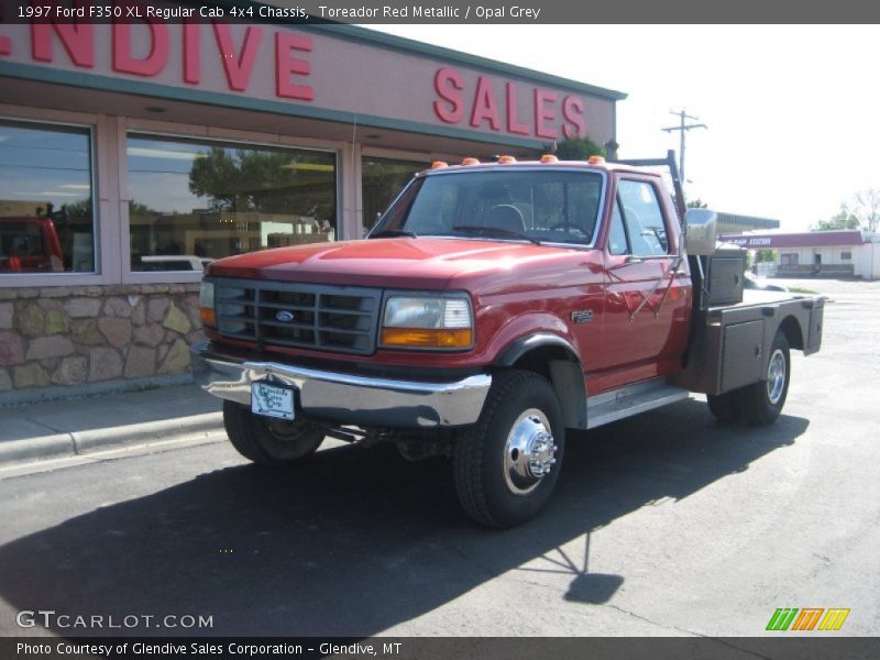 Toreador Red Metallic / Opal Grey 1997 Ford F350 XL Regular Cab 4x4 Chassis