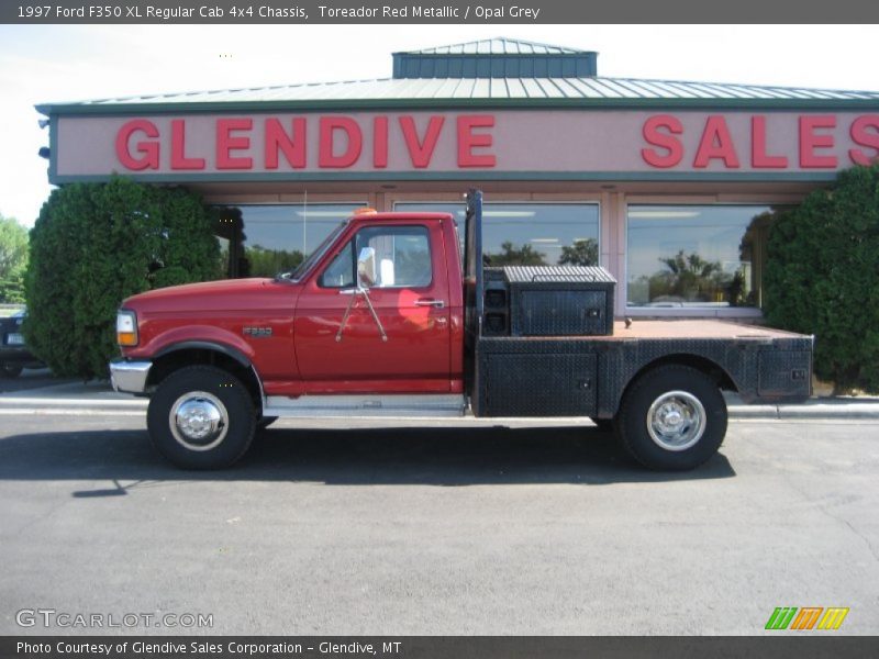 Toreador Red Metallic / Opal Grey 1997 Ford F350 XL Regular Cab 4x4 Chassis