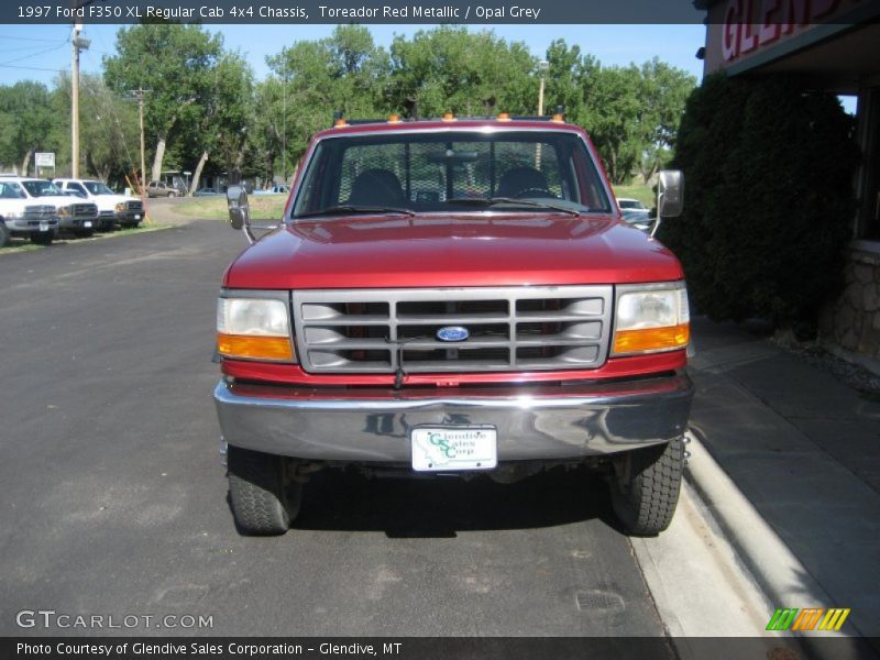 Toreador Red Metallic / Opal Grey 1997 Ford F350 XL Regular Cab 4x4 Chassis