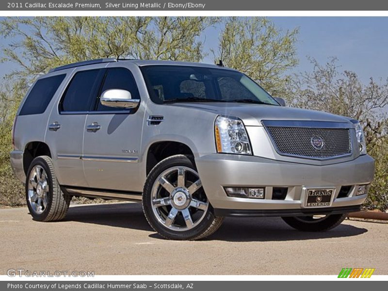 Silver Lining Metallic / Ebony/Ebony 2011 Cadillac Escalade Premium