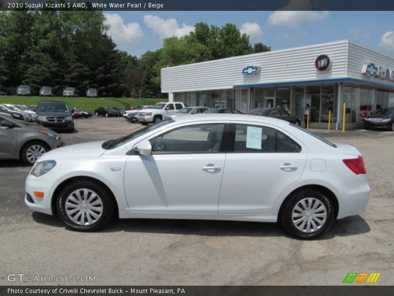 White Water Pearl / Beige 2010 Suzuki Kizashi S AWD