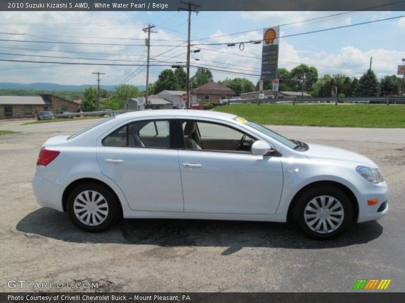 White Water Pearl / Beige 2010 Suzuki Kizashi S AWD