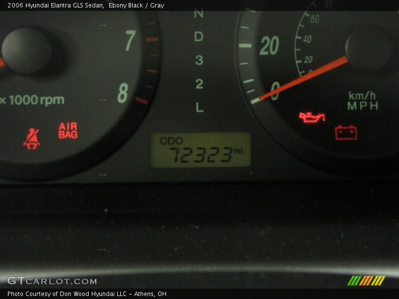 Ebony Black / Gray 2006 Hyundai Elantra GLS Sedan