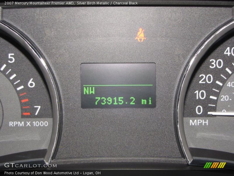 Silver Birch Metallic / Charcoal Black 2007 Mercury Mountaineer Premier AWD