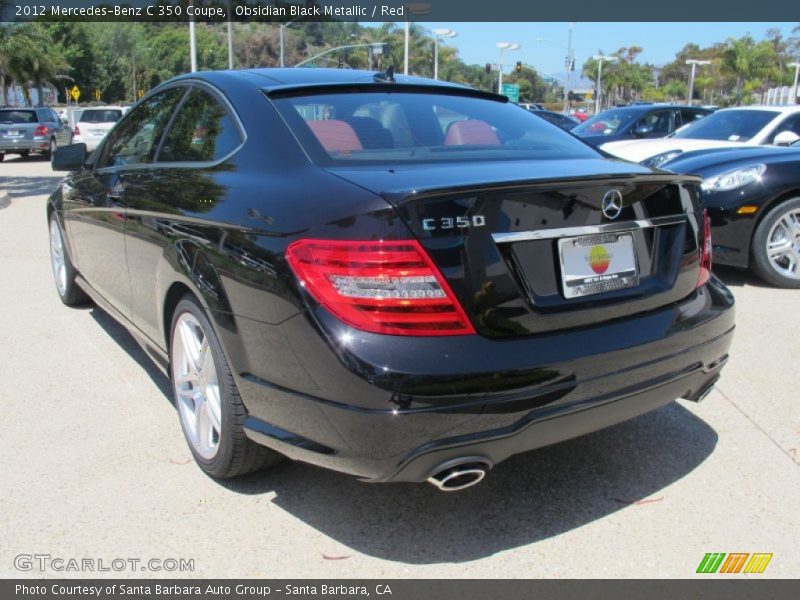 Obsidian Black Metallic / Red 2012 Mercedes-Benz C 350 Coupe